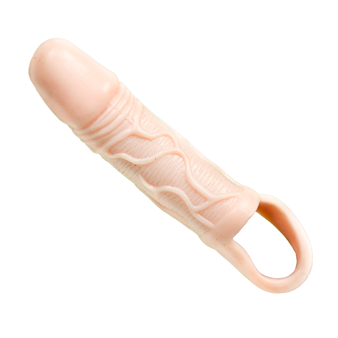 Rocket Vibrater Condom , 6.29 INCH VIBRATING PENIS EXTENSION EXTENDER